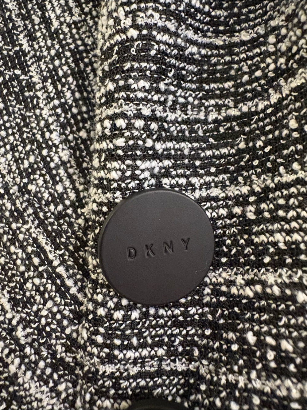 DKNY Women’s Size 2 Black White Textured Faux Wrap Sheath Work Dress - Picture 7 of 12